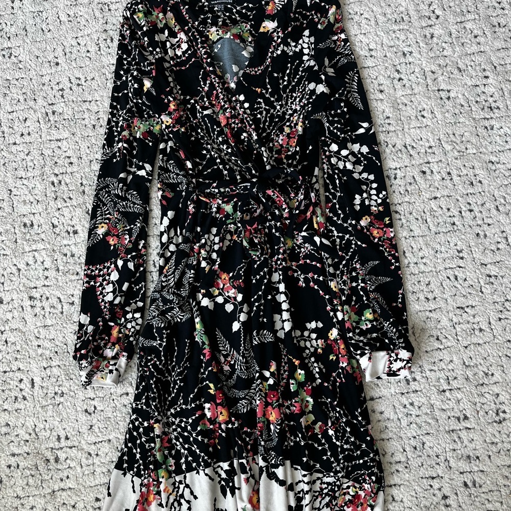 Warehouse Floral Wrap Dress